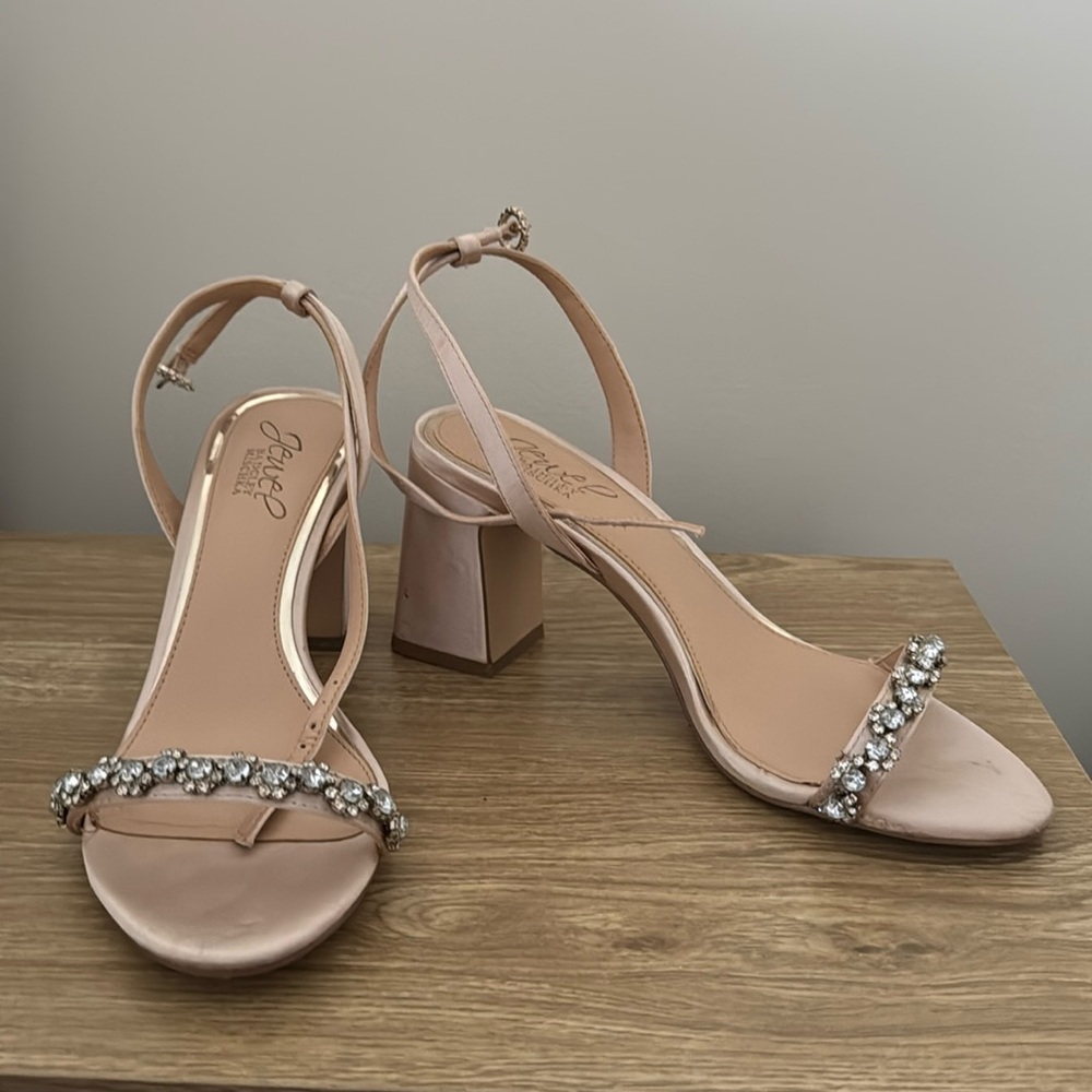 Badgley Mischka jeweled block heel